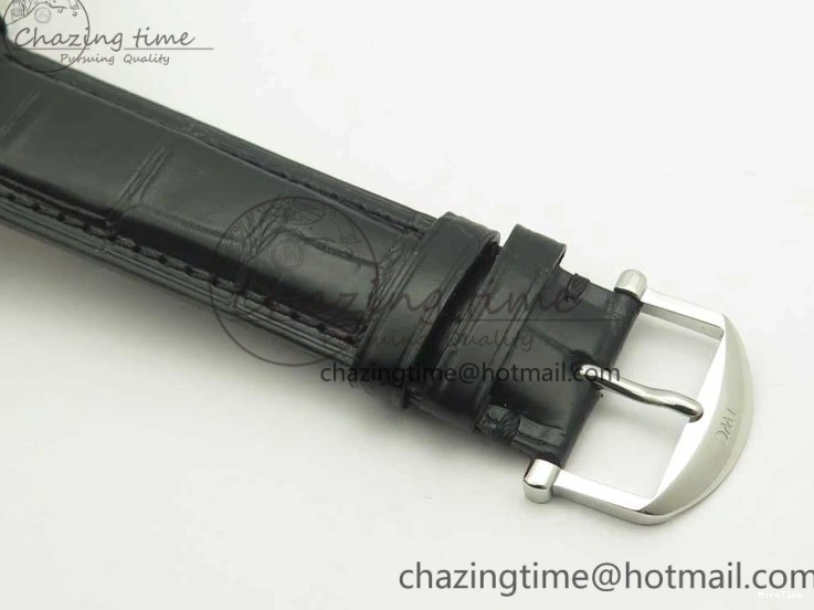 MIROTIME 0518 Supportive Portofino Automatic SS AF 1:1 Best Edition White Dial on Black Croco Leather Strap A 7184